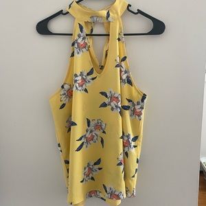 yellow floral tank top